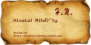 Hivatal Mihály névjegykártya
