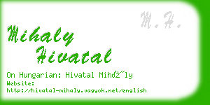 mihaly hivatal business card